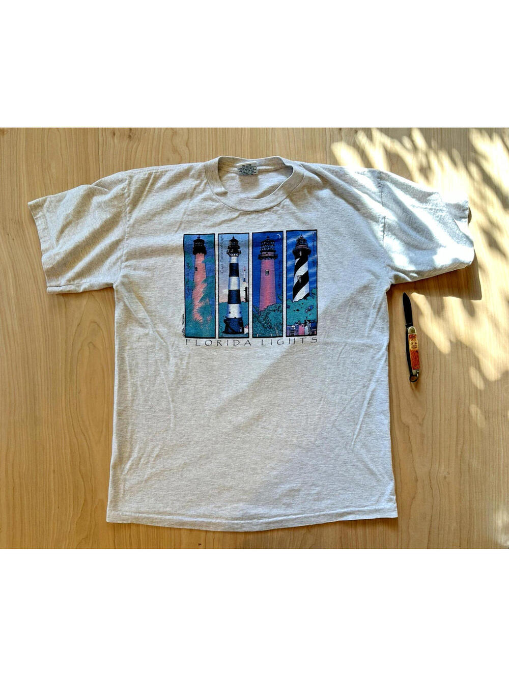 vintage 90's FLORIDA LIGHTHOUSE T SHIRT single stitch preppy LARGE nautical